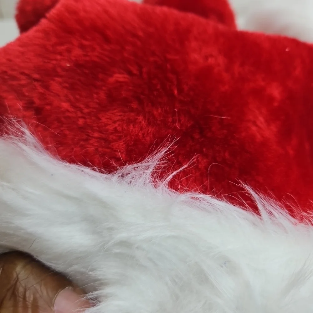 Red Santa Hat with White Fur Trim Set Of 2